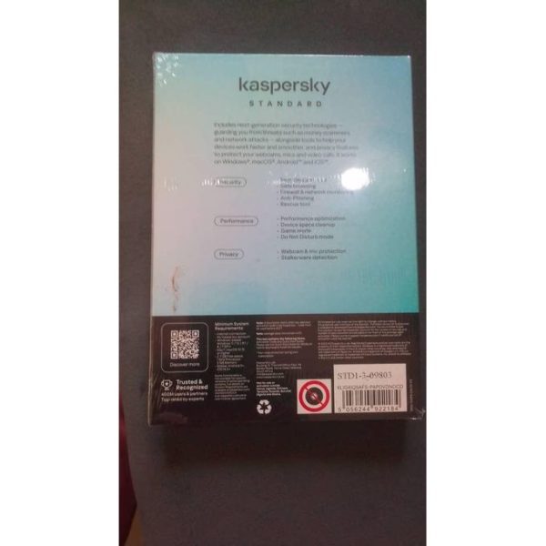 Kaspersky Standard Antivirus pack back view
